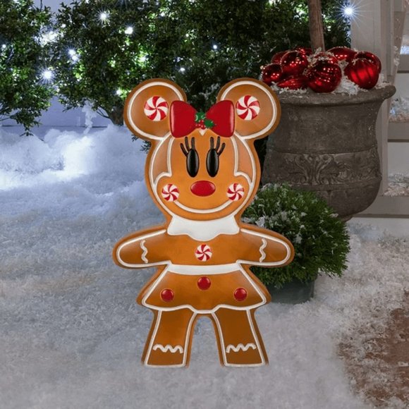 24in LED Gingerbread Minnie Mouse Blow Mold Outdoor Christmas Decor Disney - Picture 1 of 4